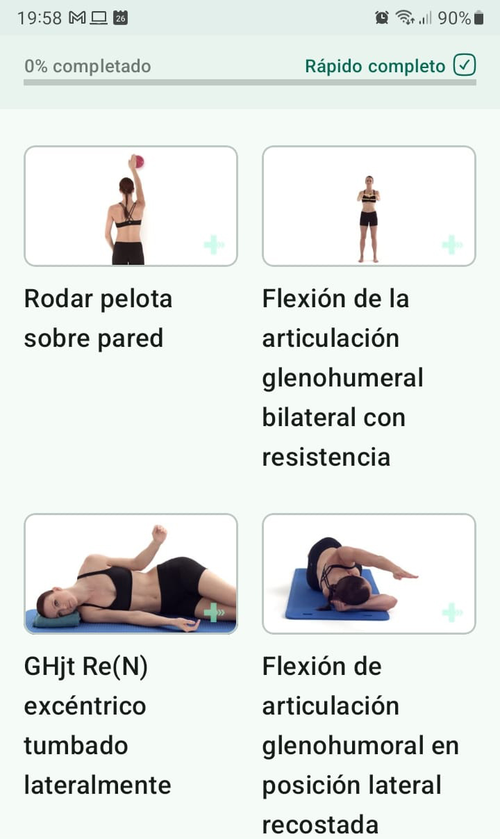 Programa de ejercicios en línea Inestabilidad del hombro